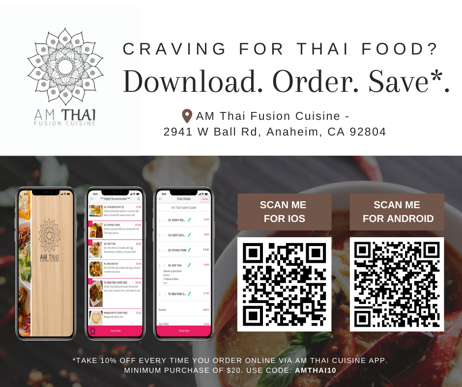 AM Thai Fusion Cuisine mobile app scan qr code